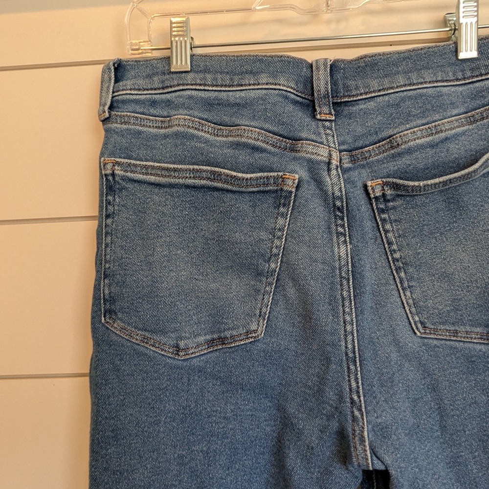 J.Crew Stovepipe Jeans Raw Hem Straight Leg Ankle High Rise Size 28 X 26 - Picture 8 of 13